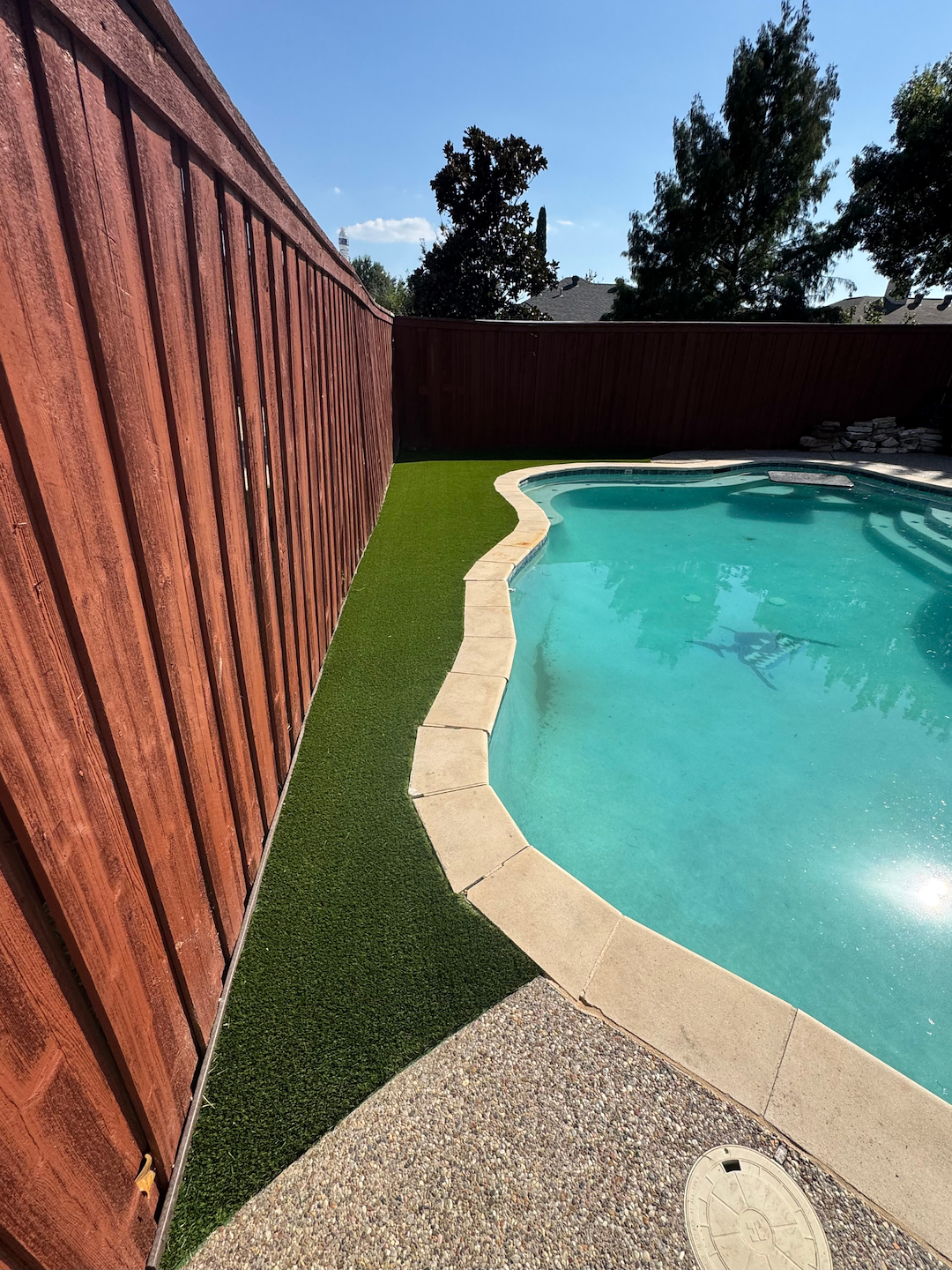 Poolside & Side Yard Artificial Turf Installation in The Colony, TX
